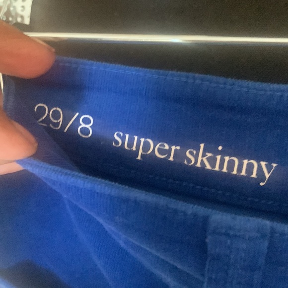 Ann Taylor LOFT super skinny blue corduroy skinny jeans - Picture 6 of 9